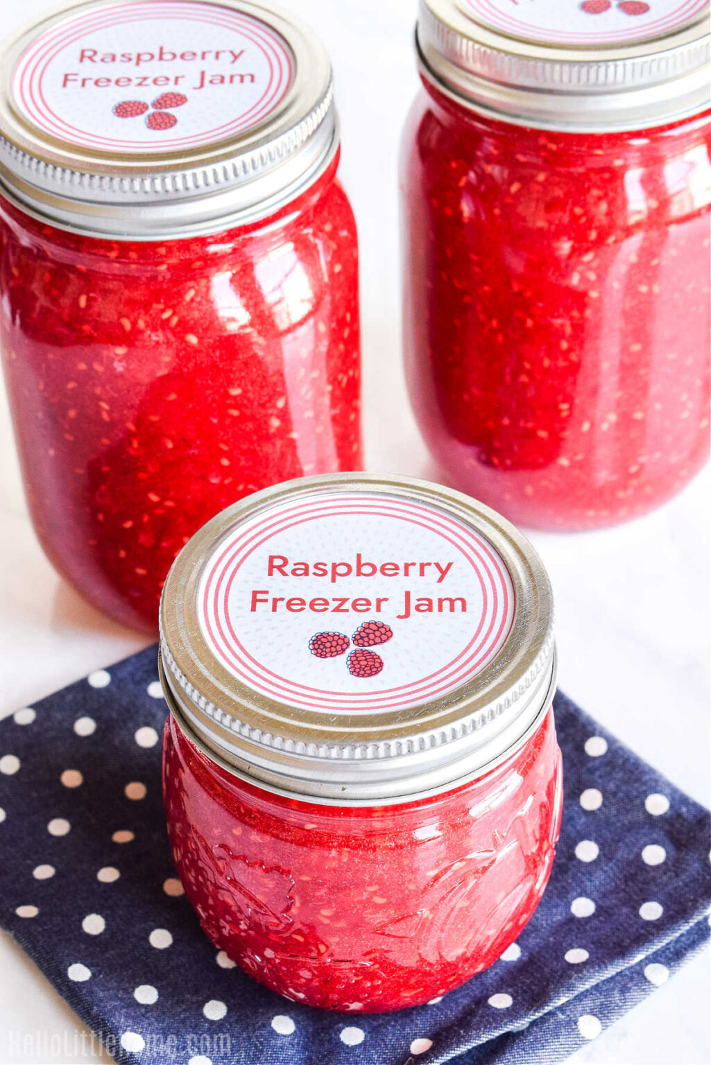 Raspberry Freezer Jam (Easy, NoFail Recipe) Hello Little Home