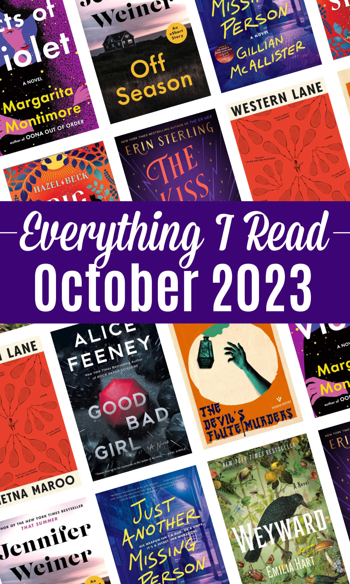 A photo collage of covers from everything I read in October 2023.