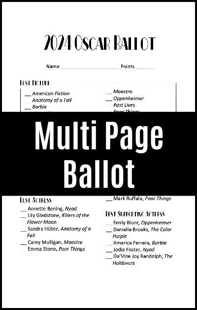A small image of the multi page ballot.