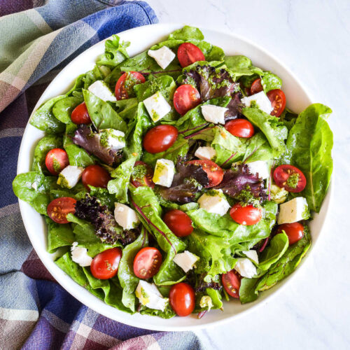 Caprese Salad with Pesto Dressing