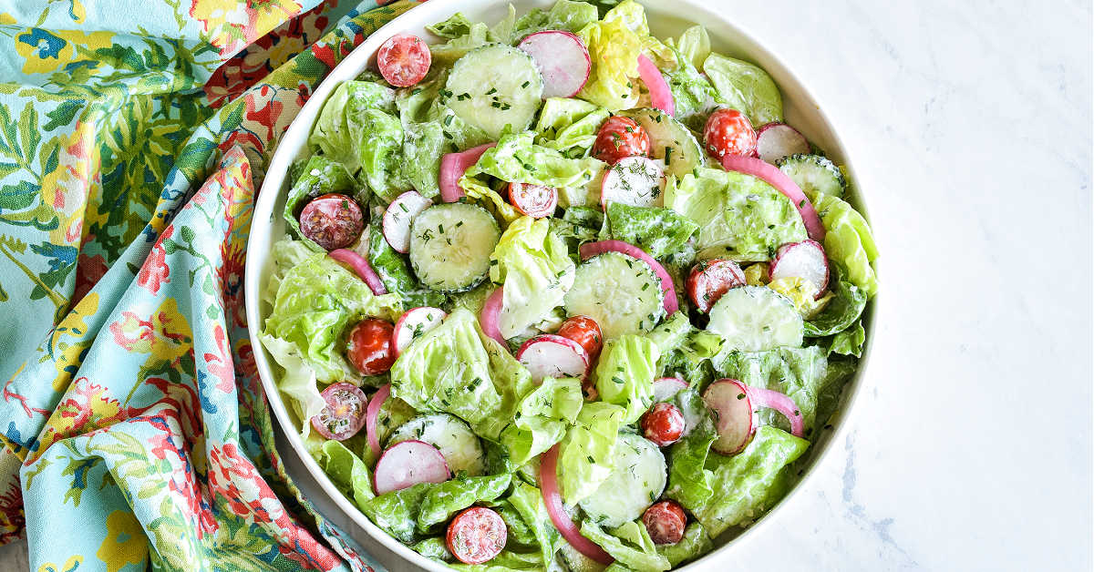 Butter Lettuce Salad with Sour Cream Dressing | Hello Little Home Butter Lettuce Salad with Sour Cream Dressing | Hello Little Home