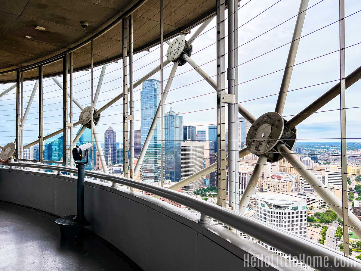 A view of Dallas from the Reunion Tower observation deck.