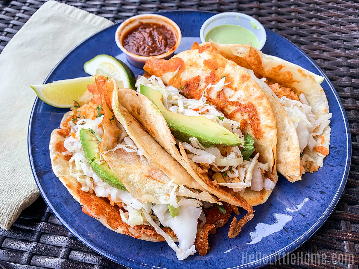A plate of tacos from Salsa Límon.